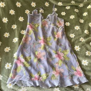 Valerie Steven’s Vintage Sheer Floral Ruffle Slip Dress